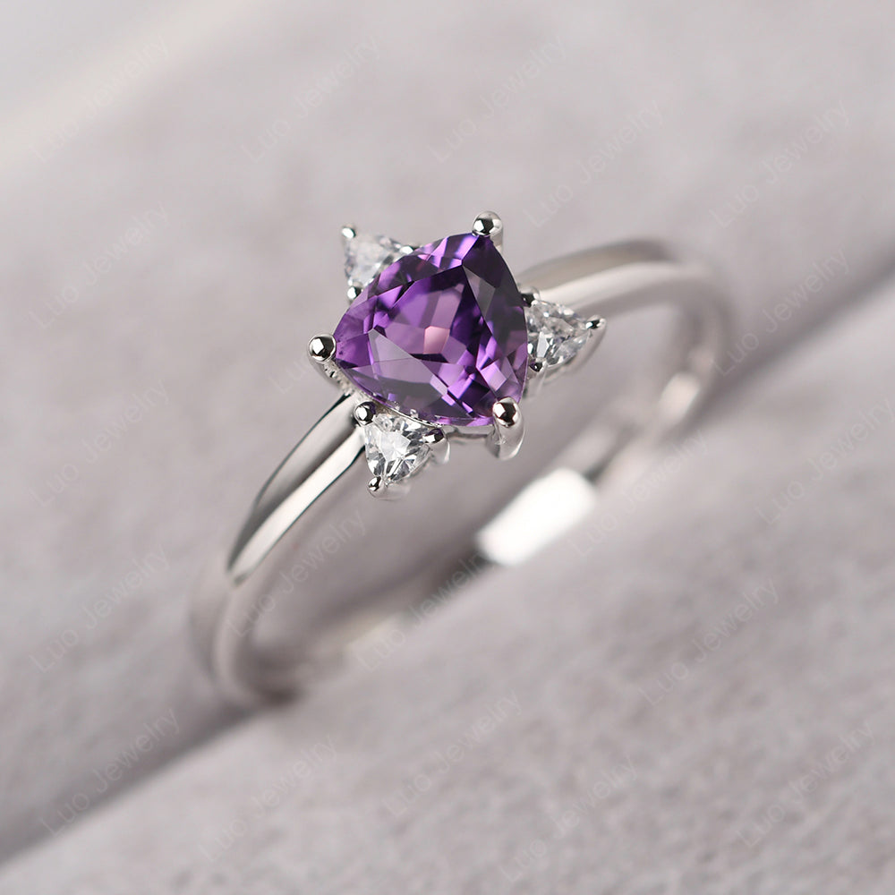 Six Point Star Ring Amethyst Wedding Ring - LUO Jewelry