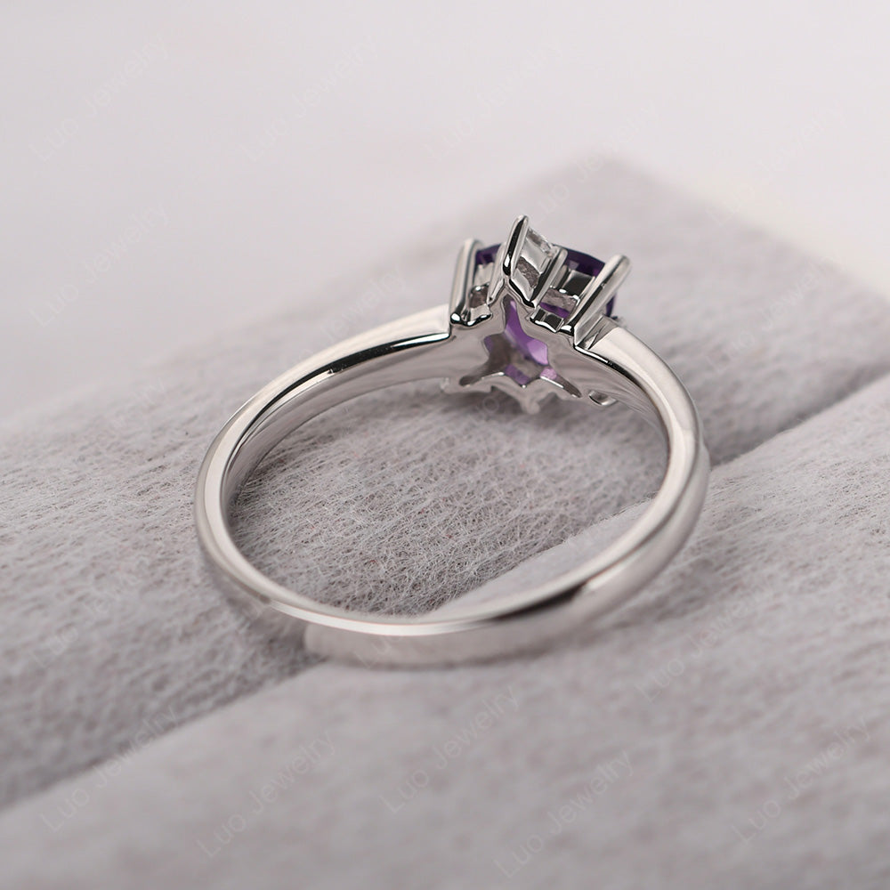 Six Point Star Ring Amethyst Wedding Ring - LUO Jewelry