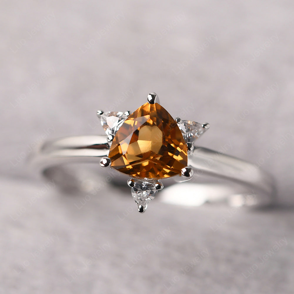 Six Point Star Ring Citrine Wedding Ring - LUO Jewelry