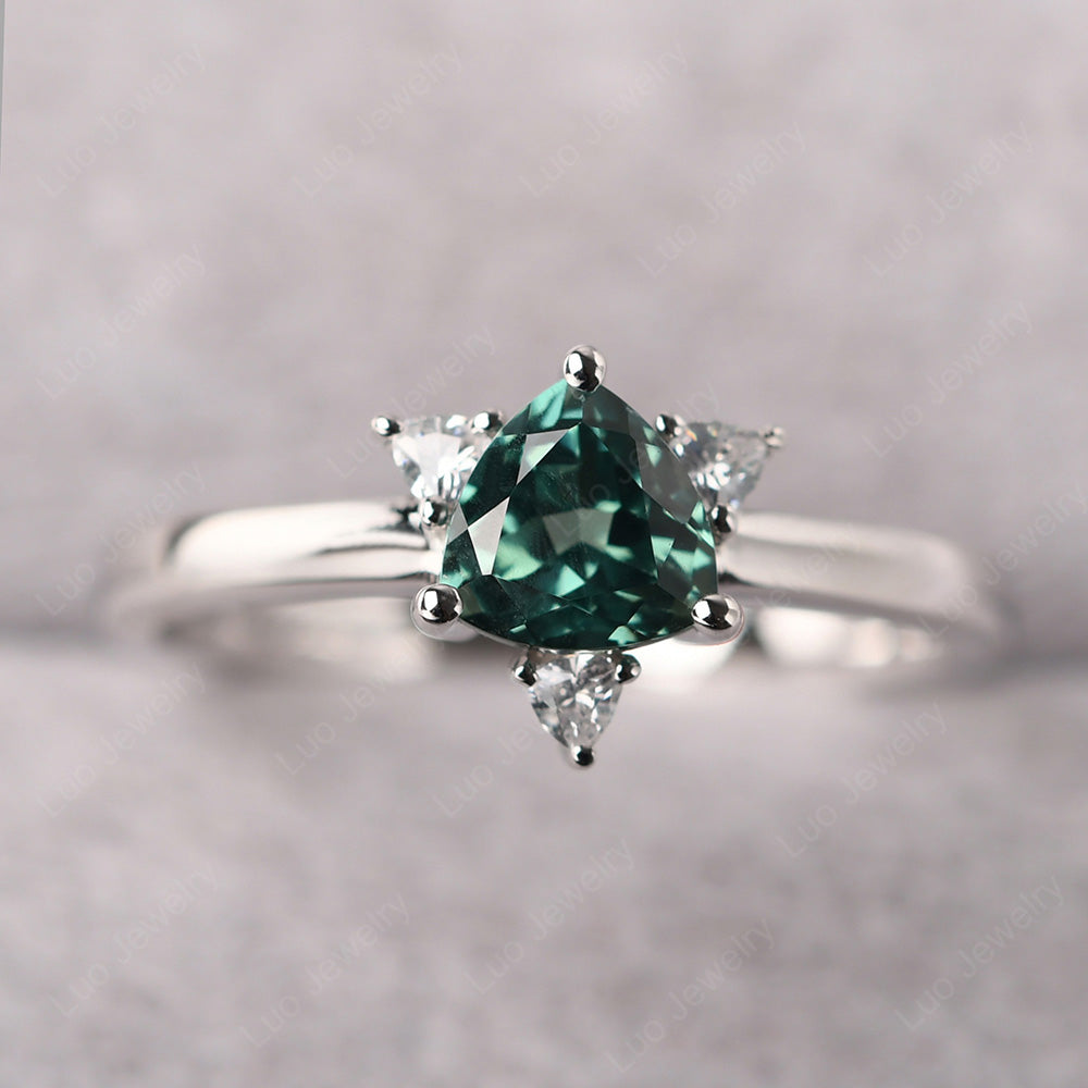 Six Point Star Ring Green Sapphire Wedding Ring - LUO Jewelry