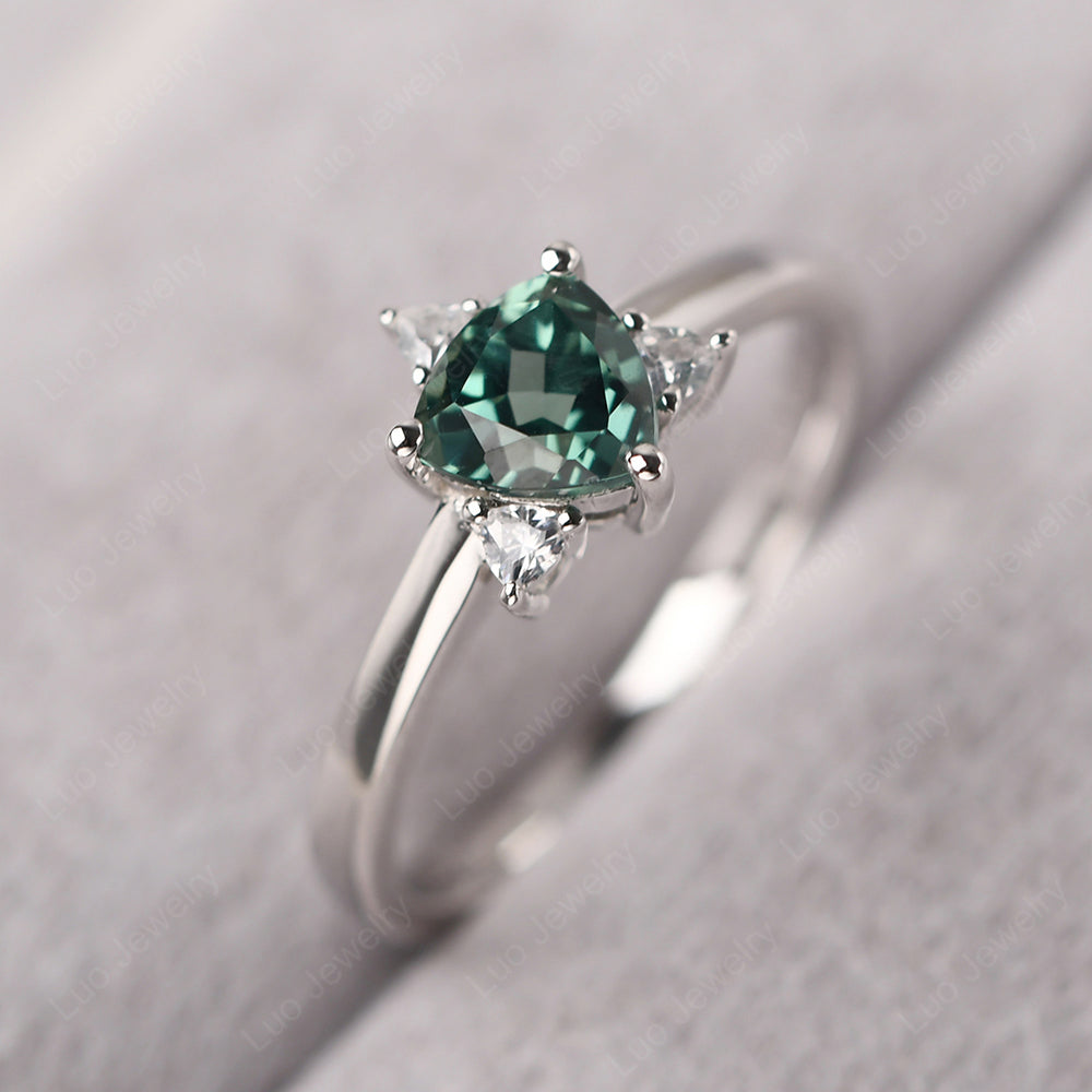 Six Point Star Ring Green Sapphire Wedding Ring - LUO Jewelry