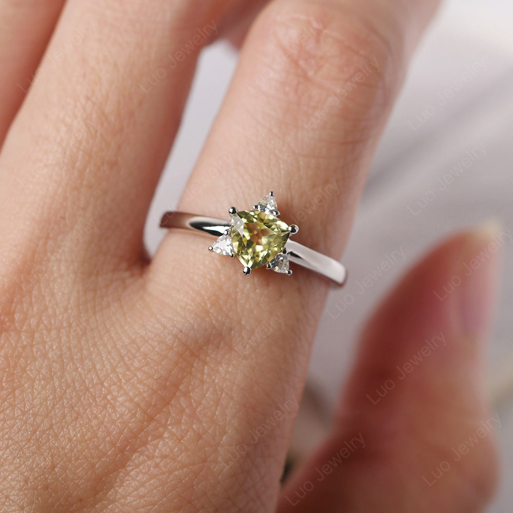Six Point Star Ring Lemon Quartz Wedding Ring - LUO Jewelry