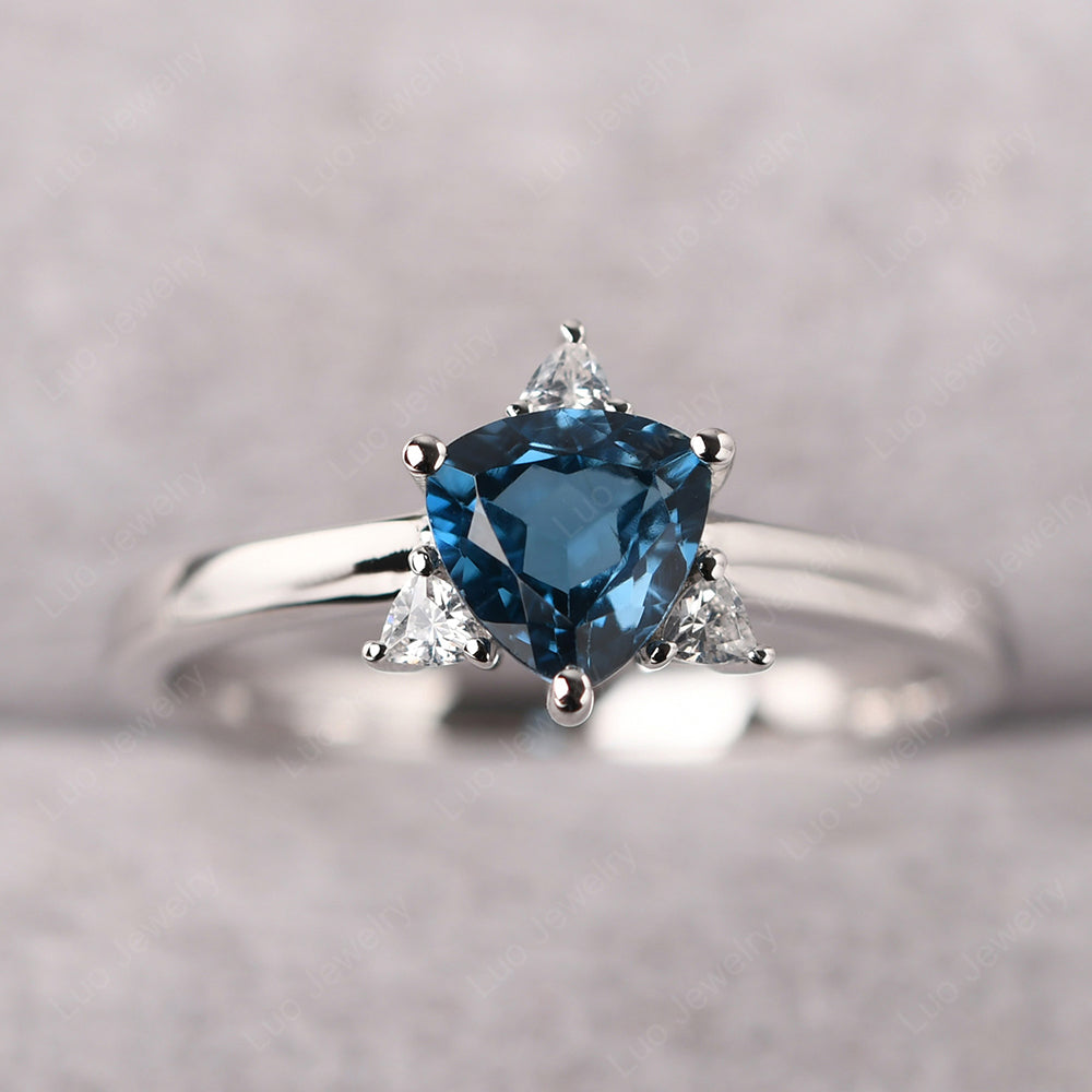 Six Point Star Ring London Blue Topaz Wedding Ring - LUO Jewelry
