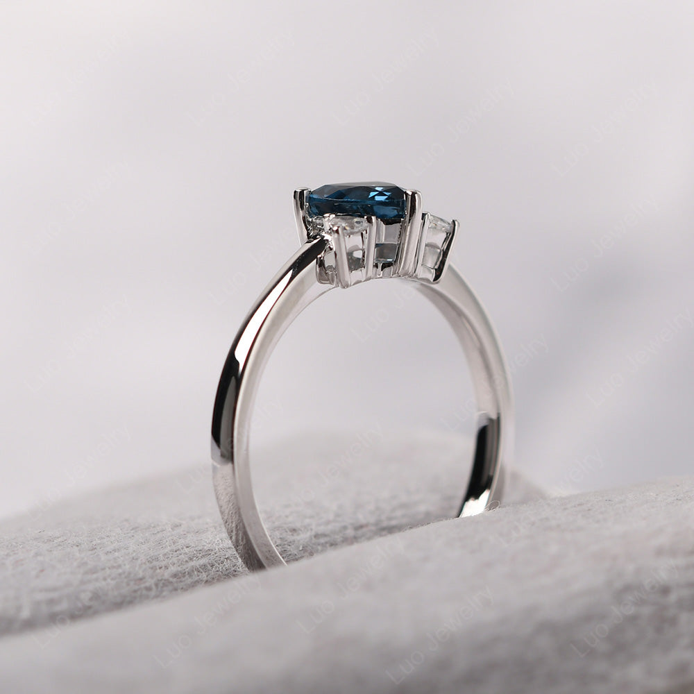 Six Point Star Ring London Blue Topaz Wedding Ring - LUO Jewelry