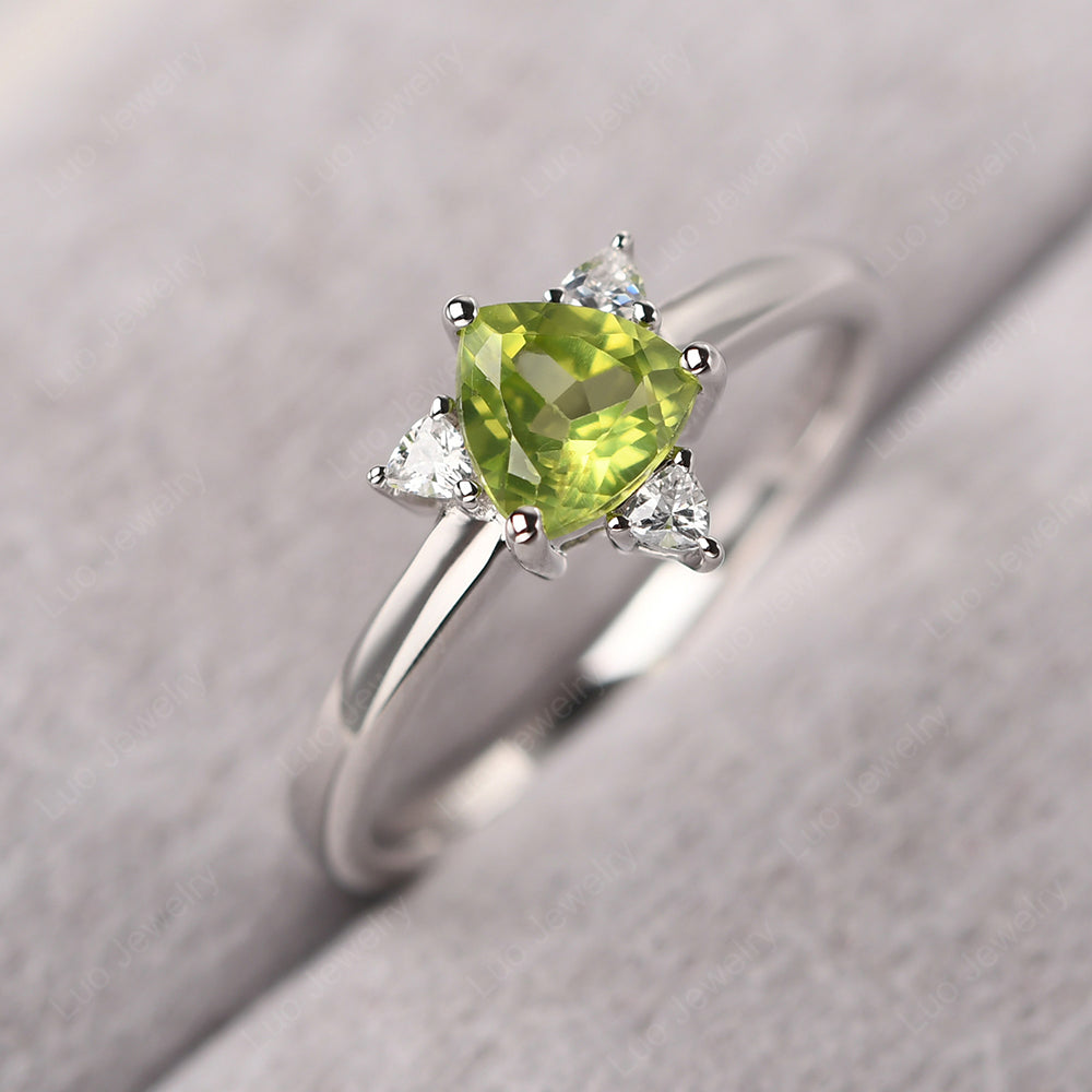 Six Point Star Ring Peridot Wedding Ring - LUO Jewelry
