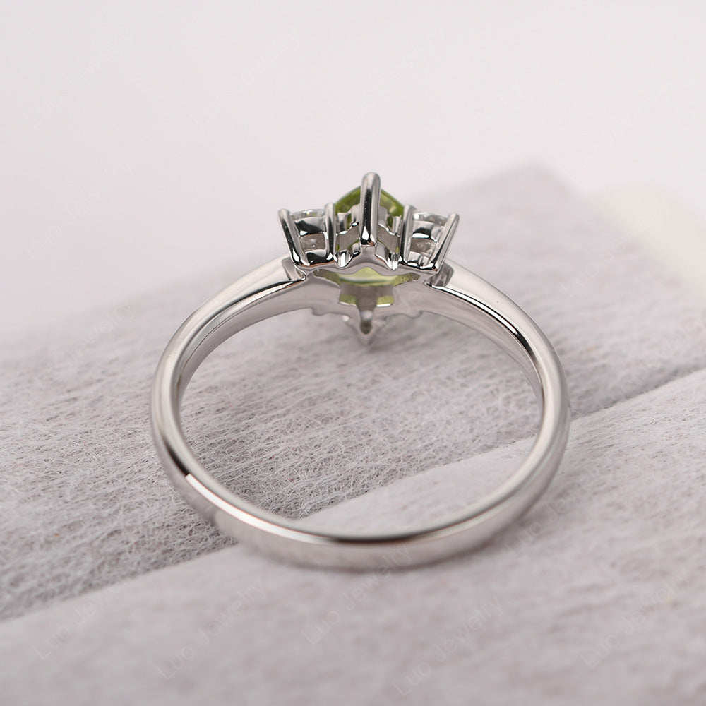Six Point Star Ring Peridot Wedding Ring - LUO Jewelry