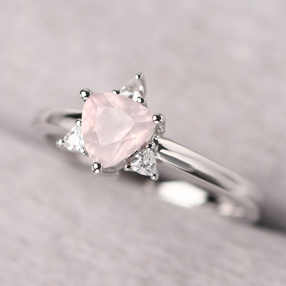 Six Point Star Ring Rose Quartz Wedding Ring - LUO Jewelry