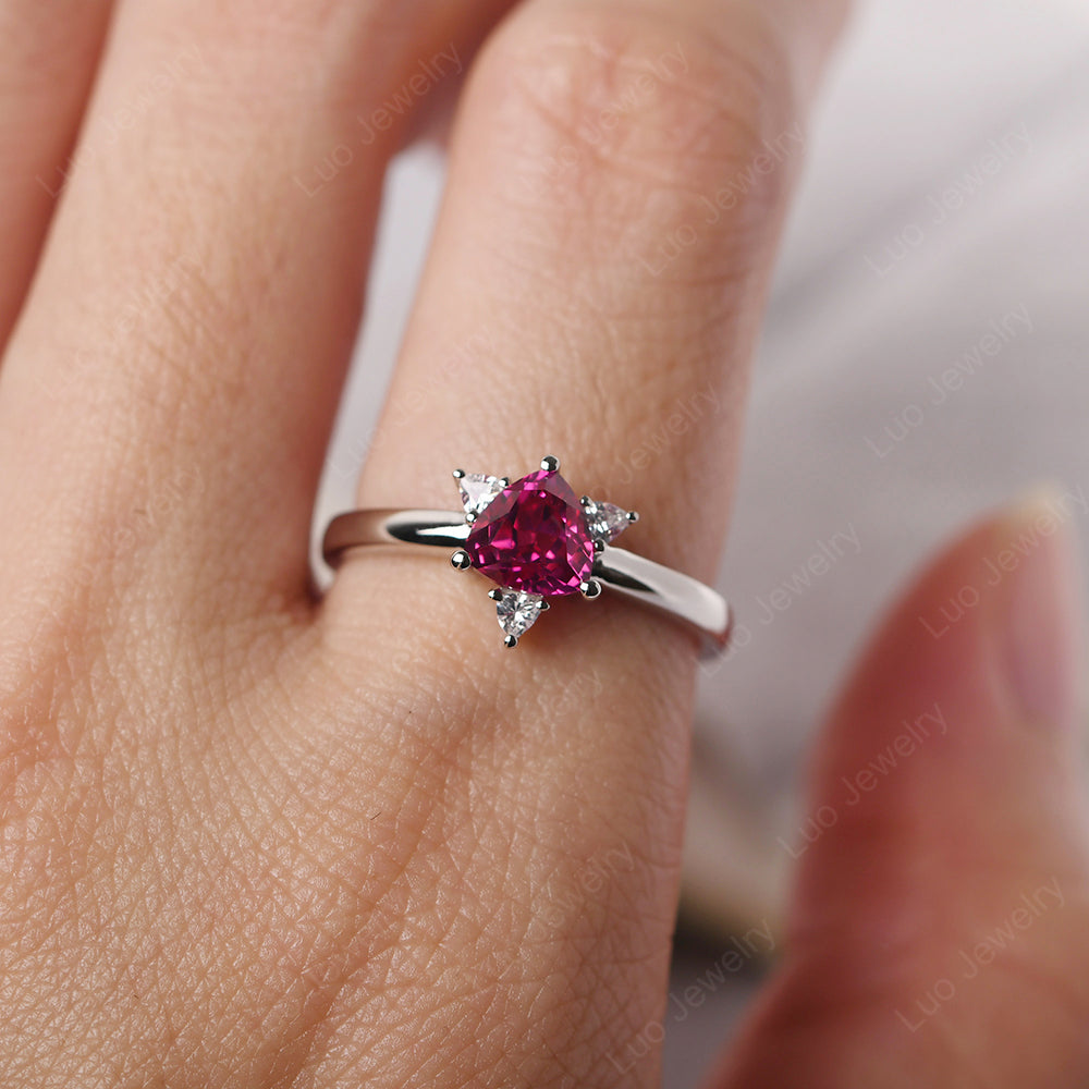 Six Point Star Ring Ruby Wedding Ring - LUO Jewelry