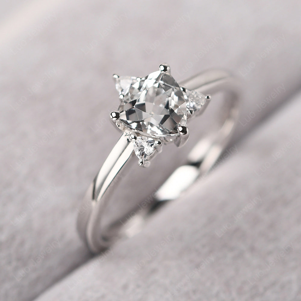 Six Point Star Ring White Topaz Wedding Ring - LUO Jewelry