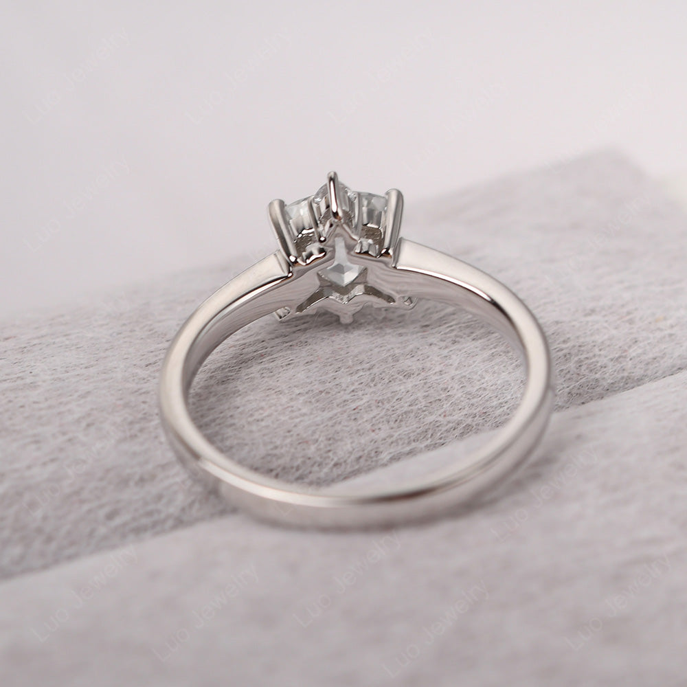 Six Point Star Ring White Topaz Wedding Ring - LUO Jewelry