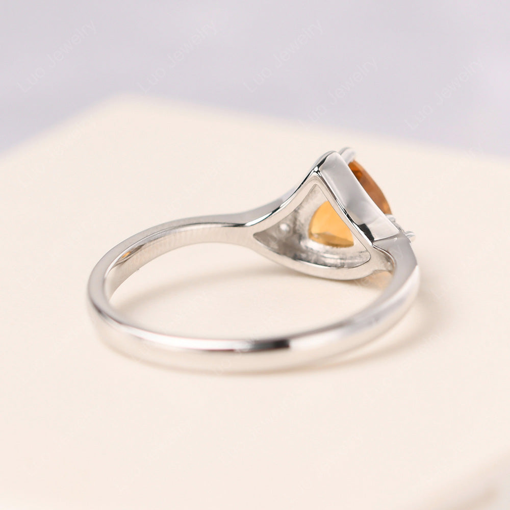 Citrine Ring Triangle Engagement Ring - LUO Jewelry