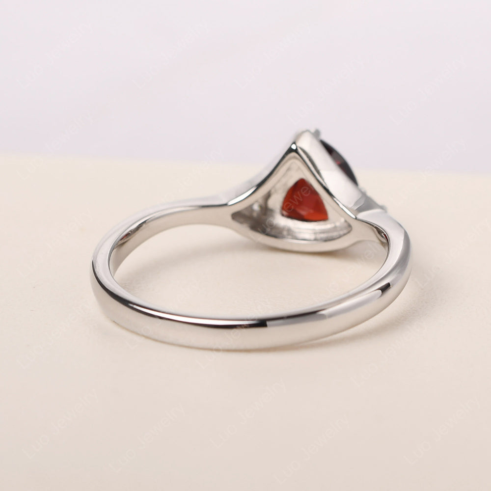 Garnet Ring Triangle Engagement Ring - LUO Jewelry