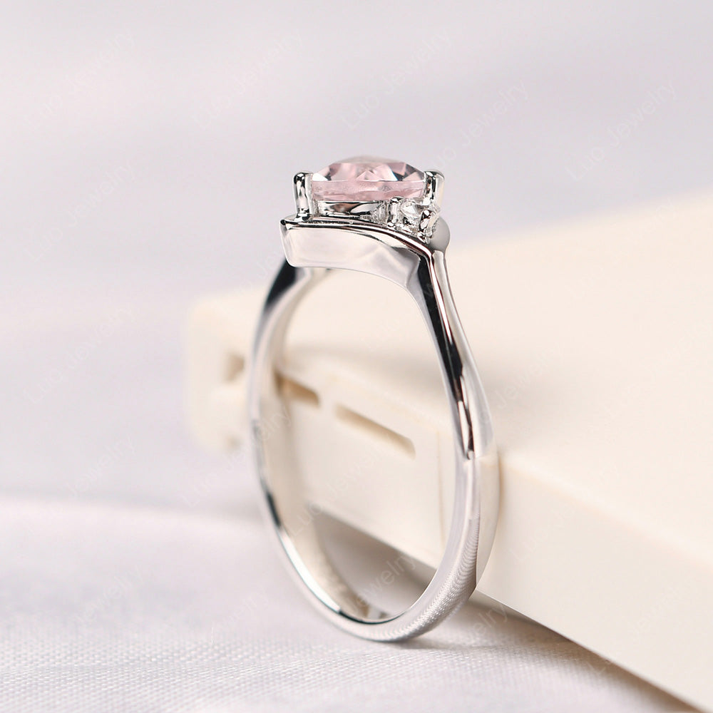 Morganite Ring Triangle Engagement Ring - LUO Jewelry