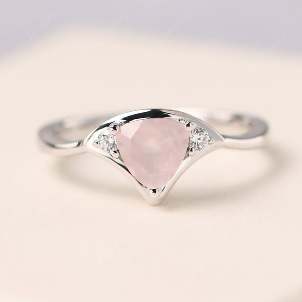Scalloped Rose Quartz Engagement Ring | LUO
