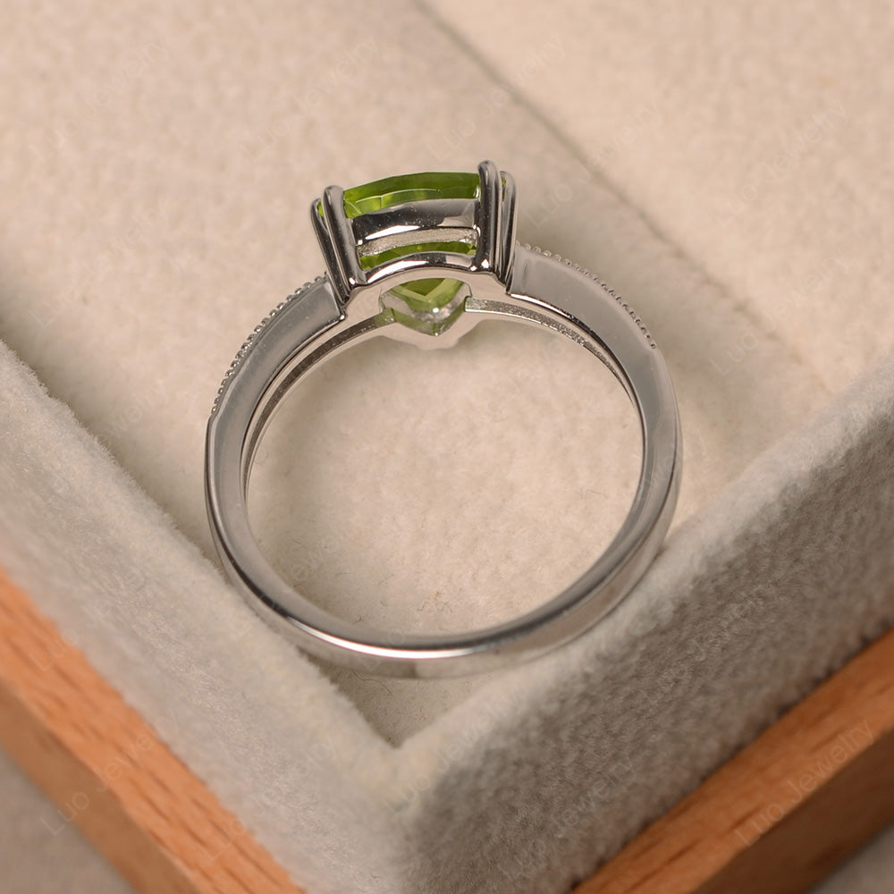 Trillion Cut Peridot Double Prong Ring - LUO Jewelry