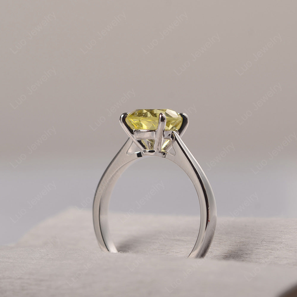 Lemon Quartz Cathedral Solitaire Engagement Ring - LUO Jewelry