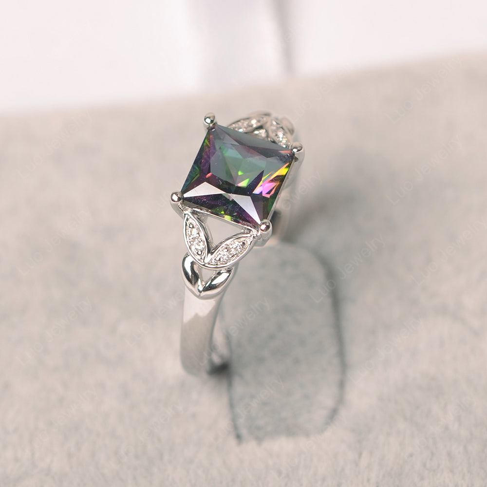 Princess Cut Mystic Topaz Wedding Ring - LUO Jewelry