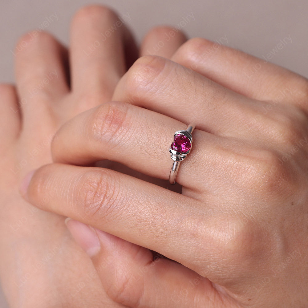 Heart Cut Ruby Coil Ring