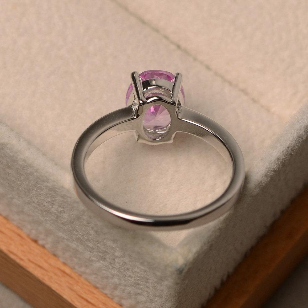 Oval Pink Sapphire Solitaire Engagement Ring - LUO Jewelry